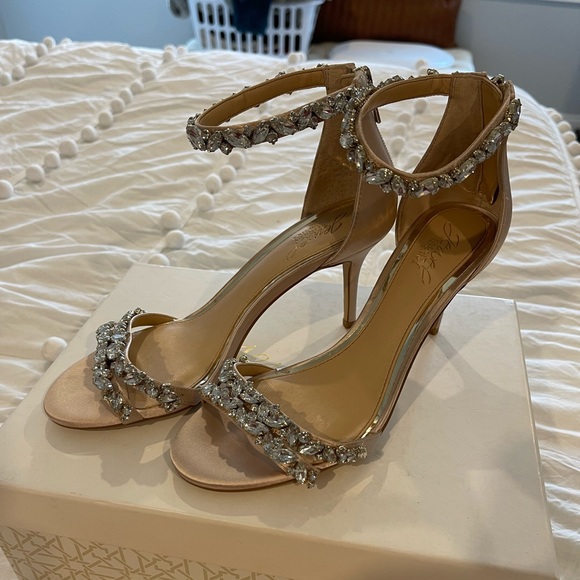JEWEL BADGLEY MISCHKA Caroline Embellished Strap Evening Shoe - 7.5 - Picture 2 of 5